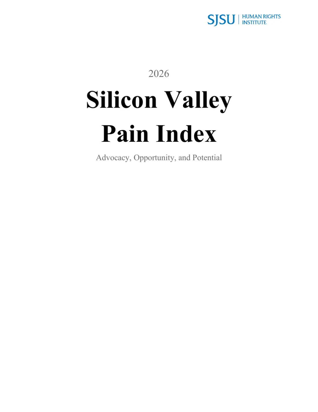 Cover of the 2026 Silicon Valley Pain Index report
